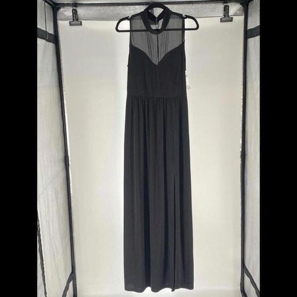 BCBGeneration Dresses & Skirts - Elegant Black Maxi Dress with Sheer Top